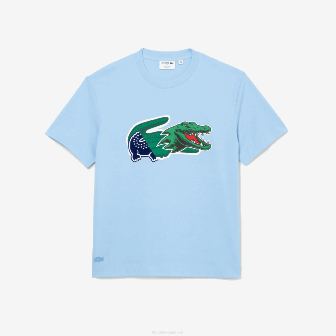 hbp bleu V6HV609 Hommes Lacoste t-shirt oversize en crocodile coupe décontractée