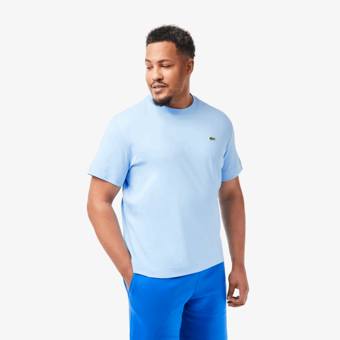 hbp bleu V6HV735 Hommes Lacoste t-shirt en coton bio à col rond