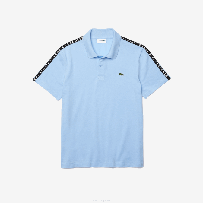 hbp bleu V6HV815 Hommes Lacoste polo en coton ultra-léger à bande lettrée