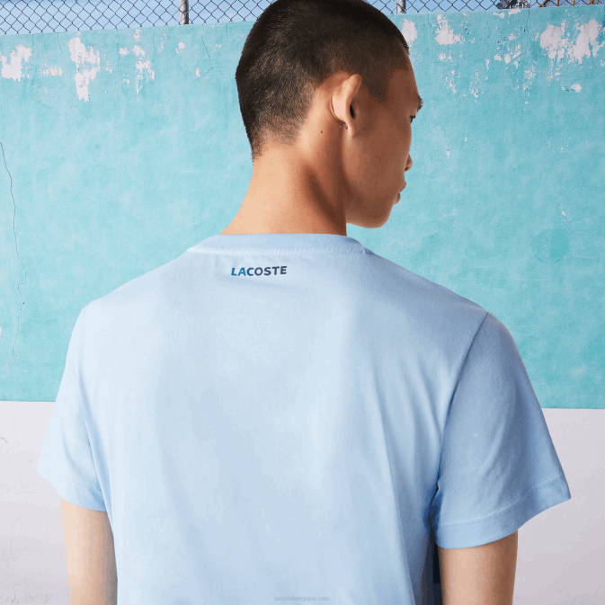hbp bleu V6HV872 Hommes Lacoste t-shirt sport novak djokovic croco en coton bio