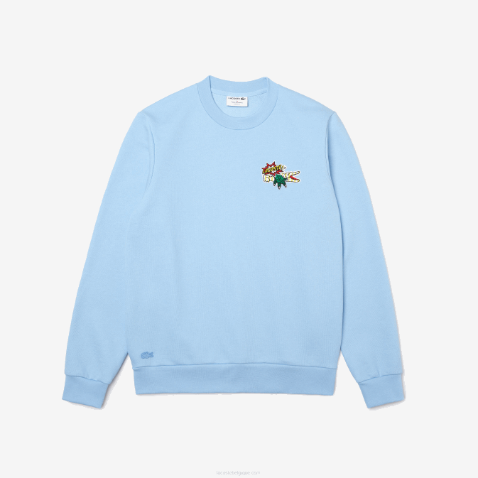 hbp bleu V6HV990 Hommes Lacoste sweat coton bio écusson