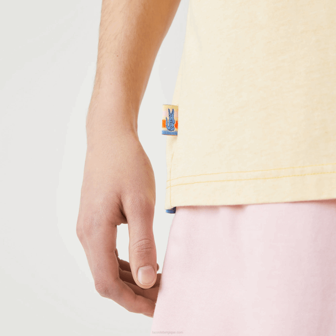 hbz jaune V6HV936 Hommes Lacoste live summer pack t-shirt ample en coton chiné