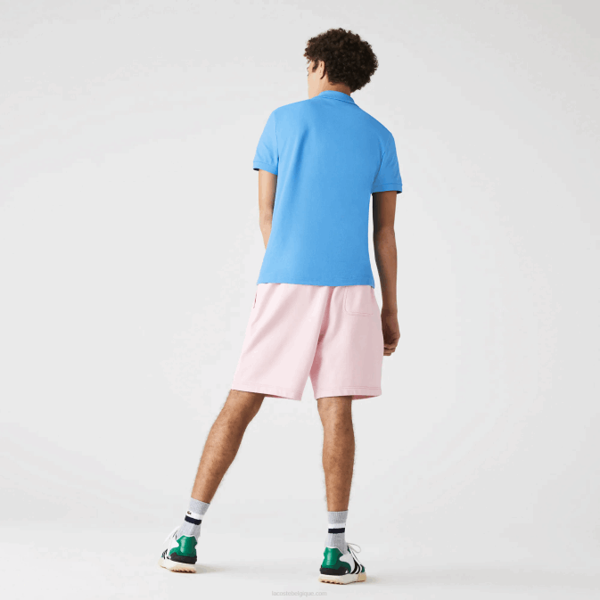 hcq rose V6HV1611 Hommes Lacoste short en molleton de coton moucheté live