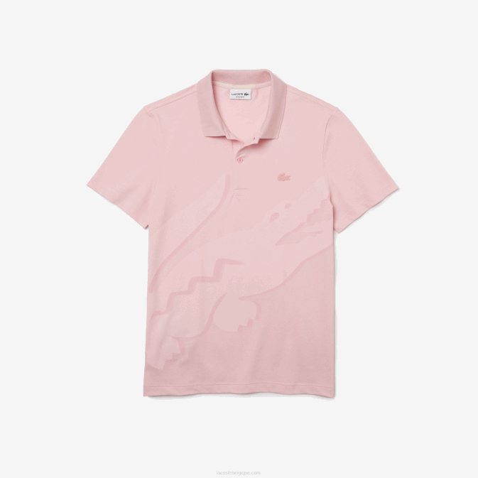 hcq rose V6HV932 Hommes Lacoste polo regular fit en coton bio stretch