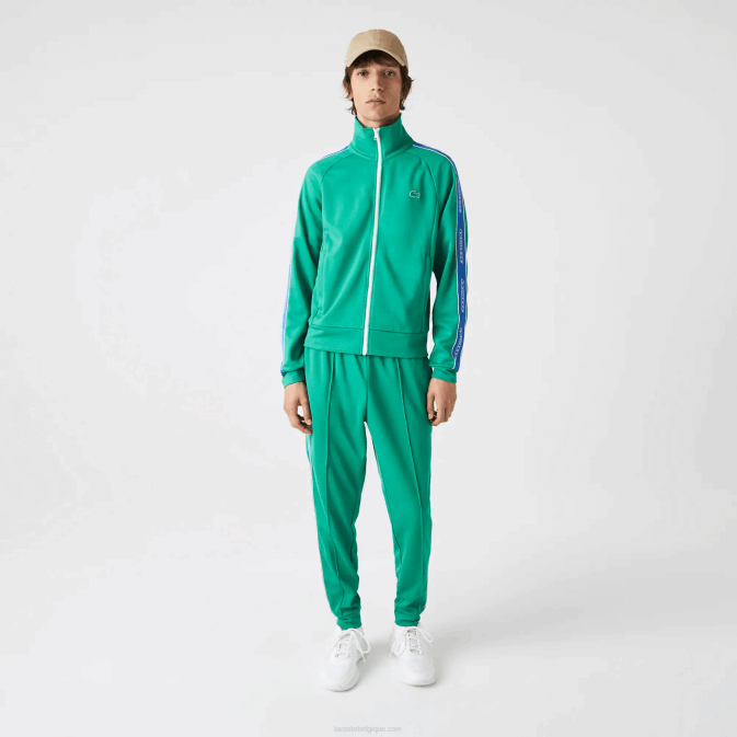 hd2 vert V6HV1070 Hommes Lacoste sweat zippé à col montant héritage