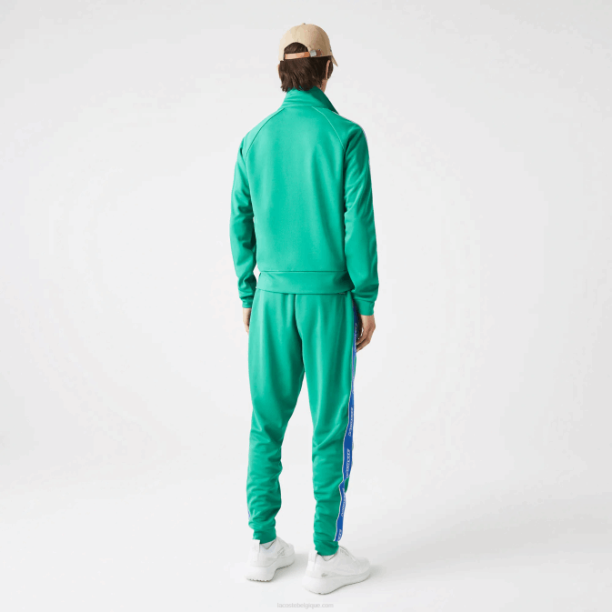 hd2 vert V6HV1070 Hommes Lacoste sweat zippé à col montant héritage