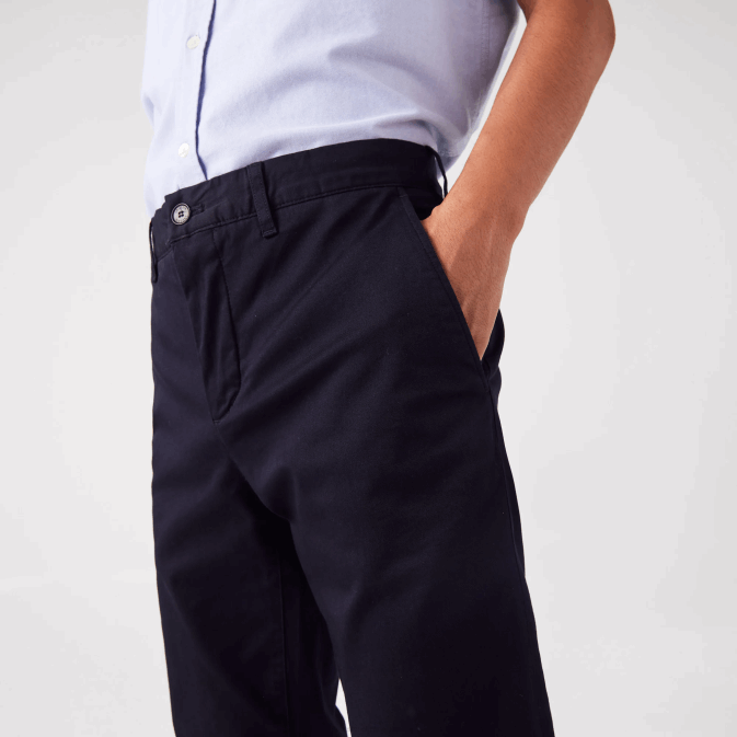 hde bleu marine V6HV478 Hommes Lacoste nouveau pantalon slim classique en coton stretch