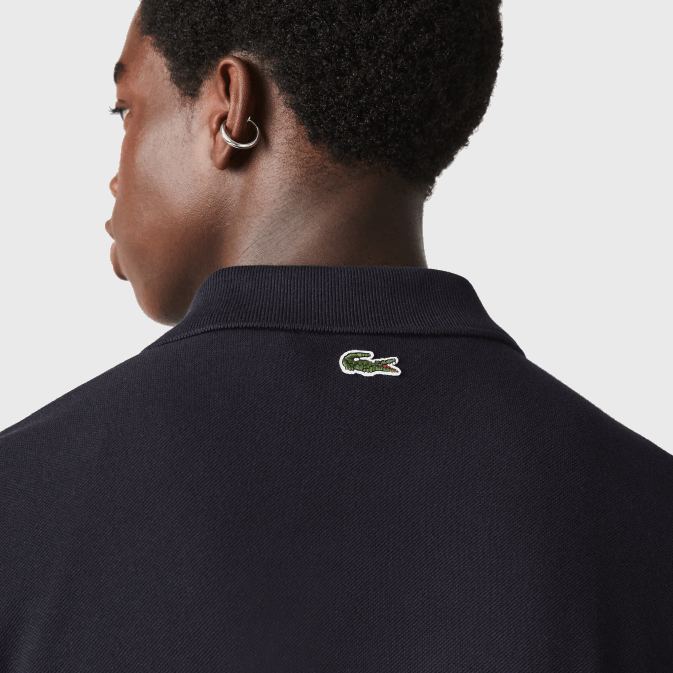 hde bleu marine V6HV912 Hommes Lacoste polo coupe classique en piqué de coton à écusson