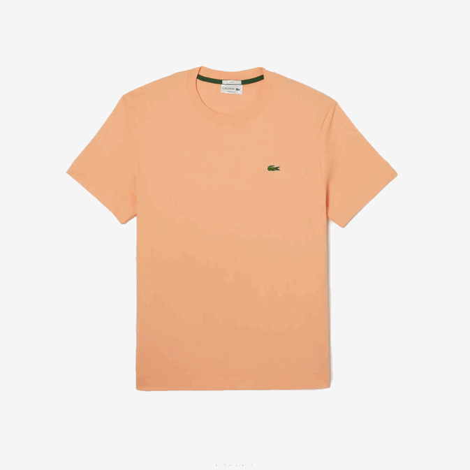 heb orange clair V6HV98 Hommes Lacoste t-shirt en coton bio à col rond