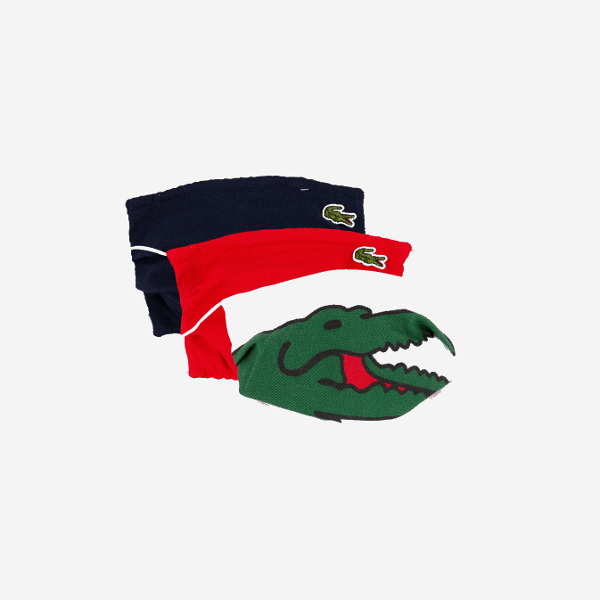 bleu marine rouge blanc db3 V6HV3280 enfants Lacoste pack de 3 masques de protection visage en coton