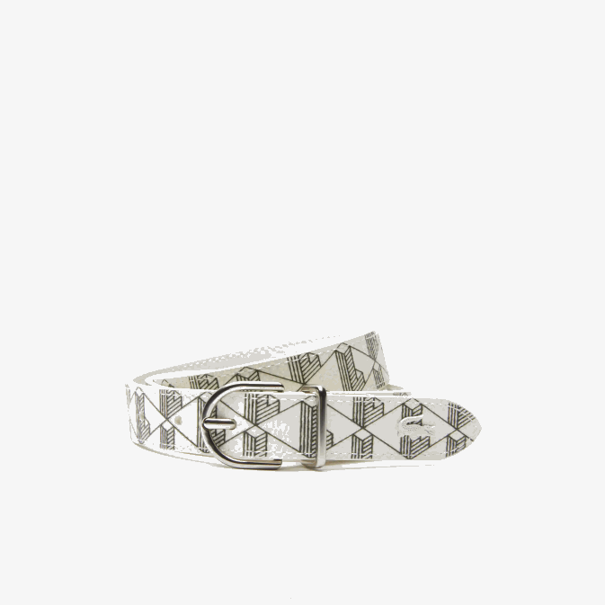 farine sinople f89 V6HV2882 femmes Lacoste boucle ardillon en toile monogrammée