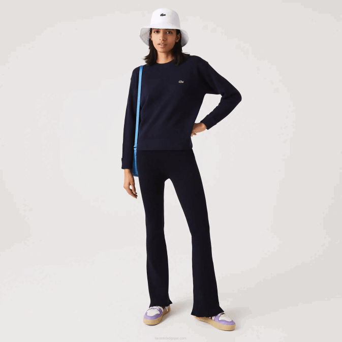 bleu marine 166 V6HV2561 femmes Lacoste legging en maille côtelée sans couture