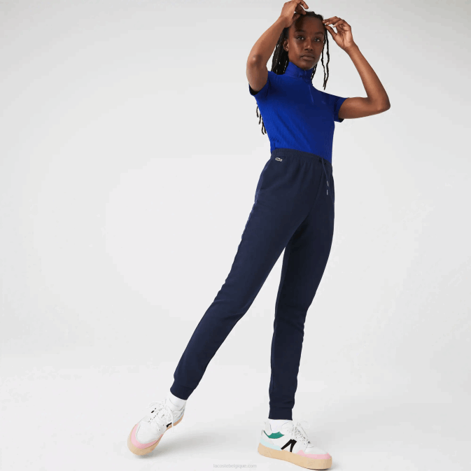 bleu marine 166 V6HV2593 femmes Lacoste pantalon de jogging léger en polaire