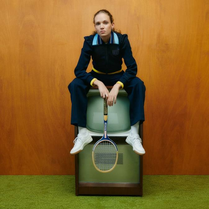 bleu marine 166 V6HV2667 femmespantalon de survêtement piqué double épaisseur lacoste x goop