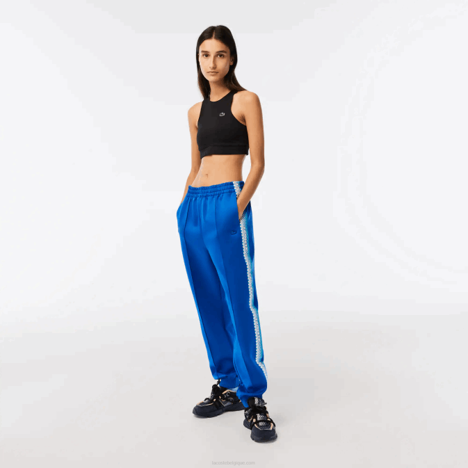 kxb bleu V6HV2407 femmes Lacoste pantalon de jogging à bande logo