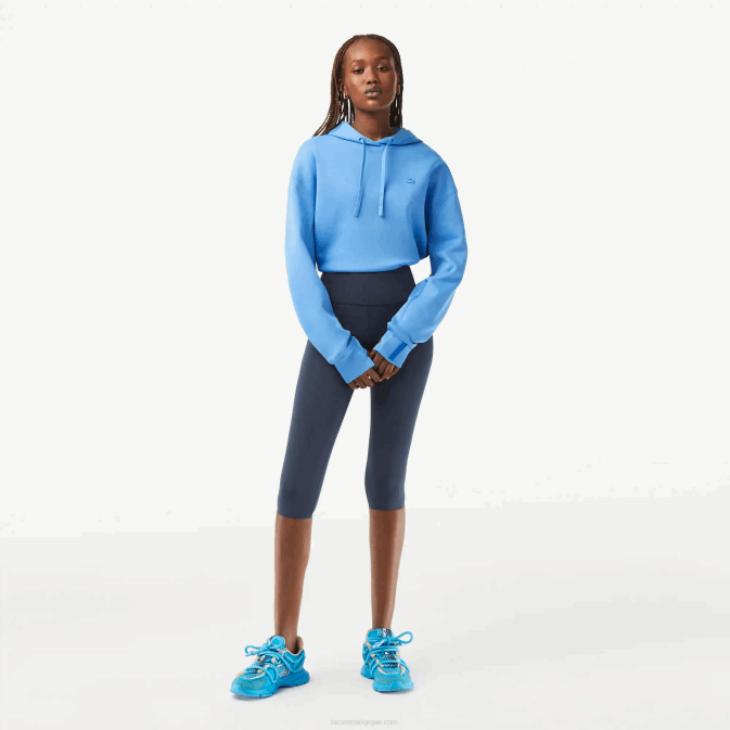 kxe bleu V6HV2425 femmes Lacoste legging court sport uni