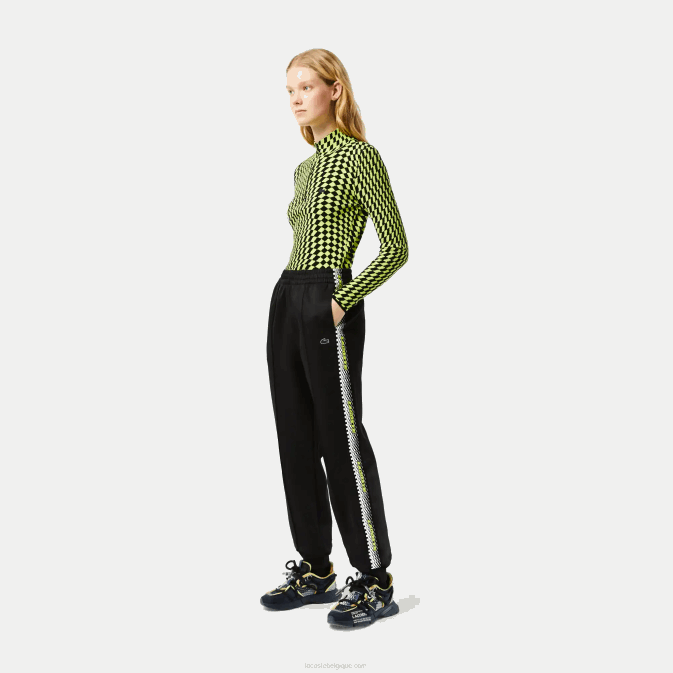 noir 031 V6HV2406 femmes Lacoste pantalon de jogging à bande logo