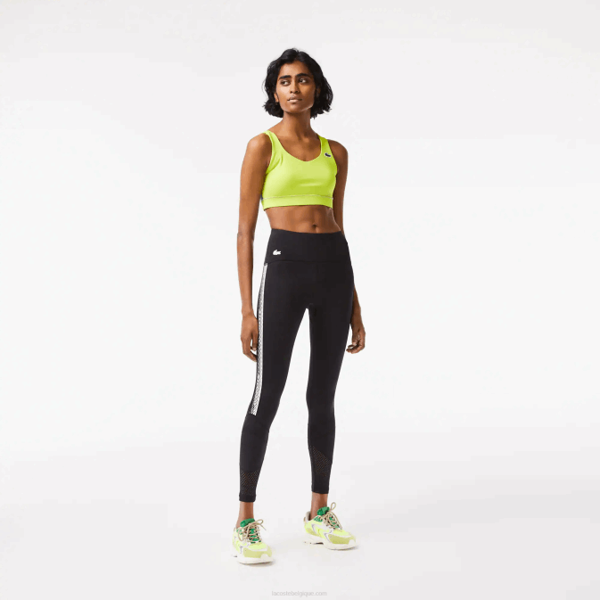 noir 8vm V6HV2402 femmes Lacoste legging à rayures logo