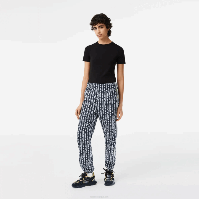noir bleu blanc zi8 V6HV2395 femmes Lacoste pantalon de survêtement avec logo imprimé