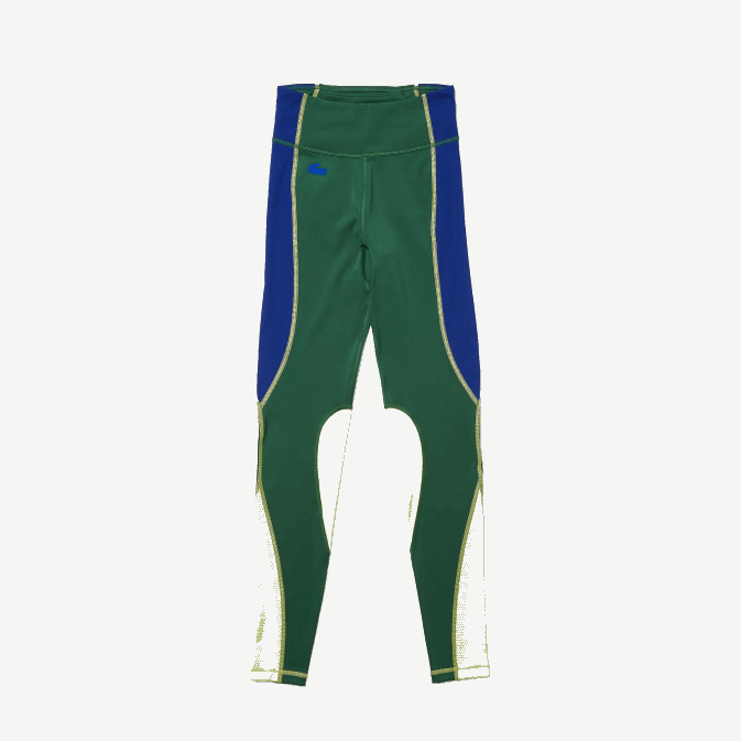 vert bleu jaune flashy bzq V6HV2534 femmes Lacoste legging sport effet maille color block