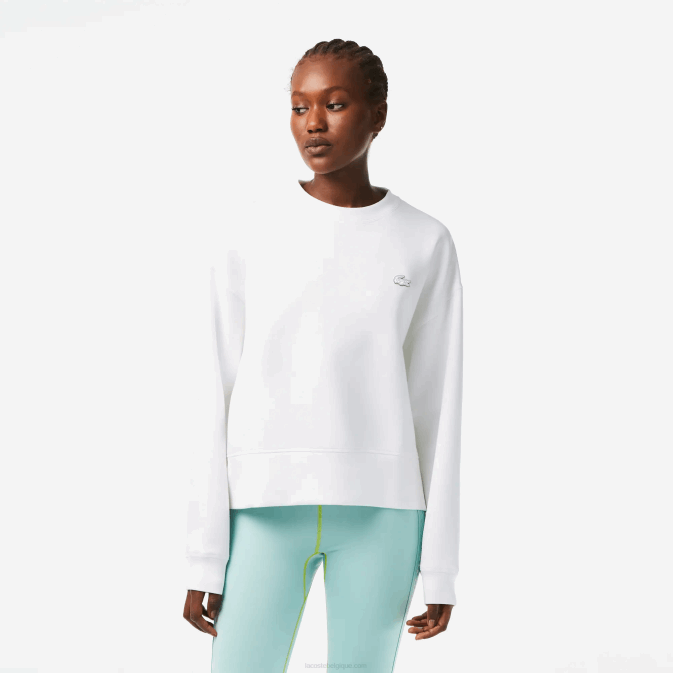 blanc 001 V6HV2390 femmes Lacoste sweat à logo dans le dos