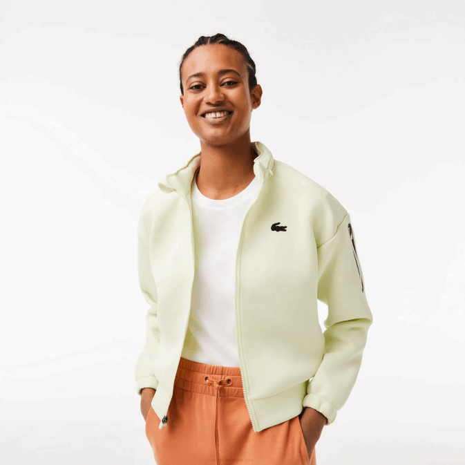 jaune 6gd V6HV2383 femmes Lacoste sweat zippé coupe ample sport