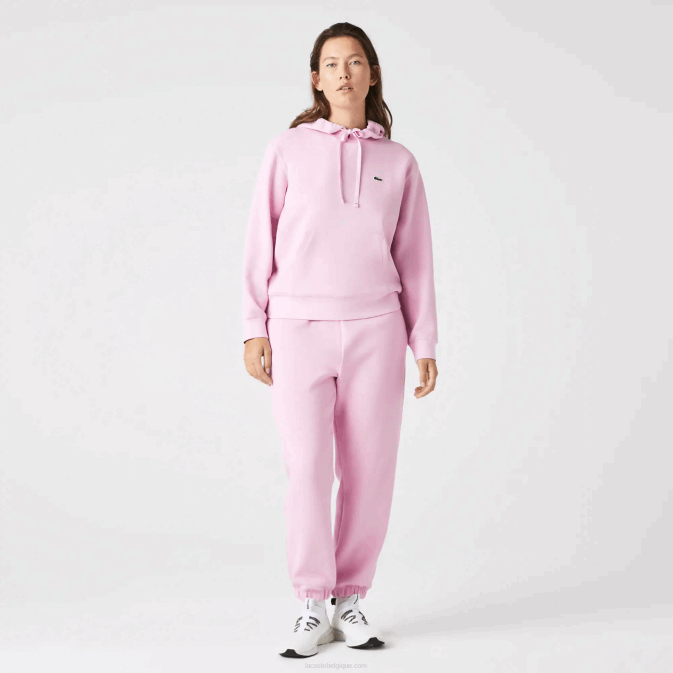 rose z4h V6HV2530 femmes Lacoste sweat ample à capuche en coton mélangé