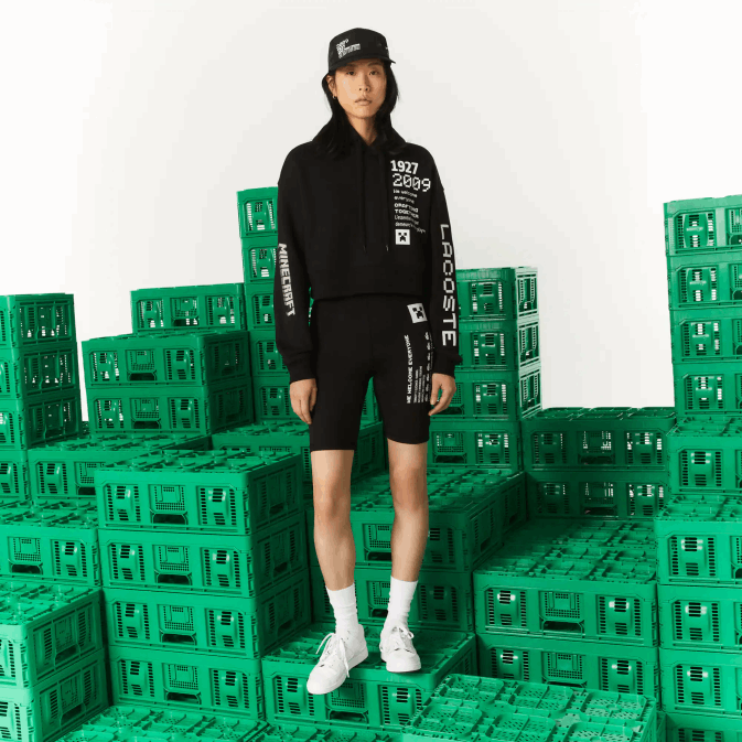 noir 031 V6HV2585 femmessweat à capuche oversize en molleton lacoste x minecraft