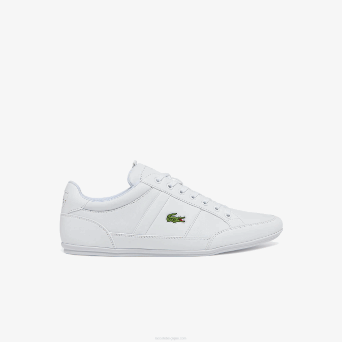 blanc 21g V6HV1867 Hommes Lacoste baskets chaymon en synthétique et cuir
