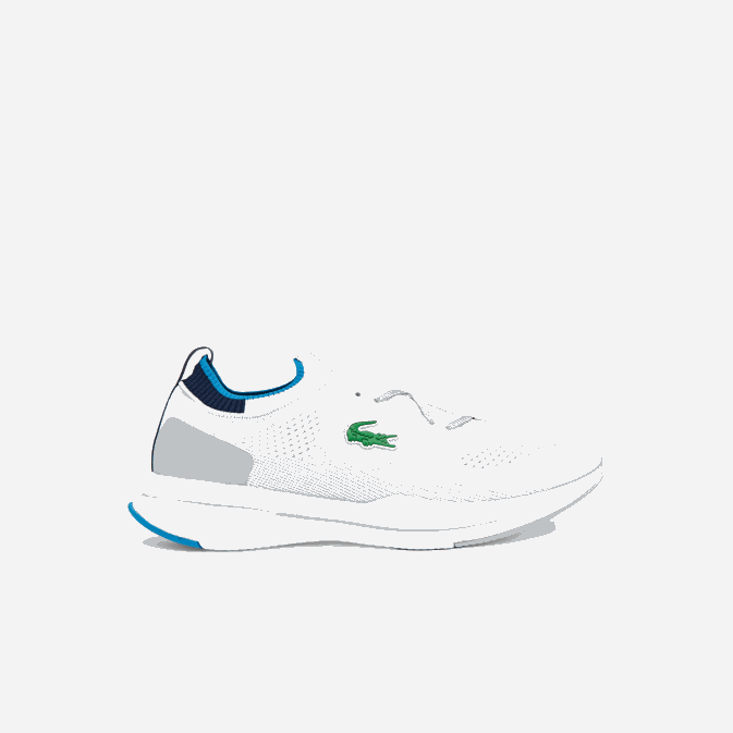 blanc/bleu 080 V6HV1863 Hommes Lacoste baskets run spin en textile