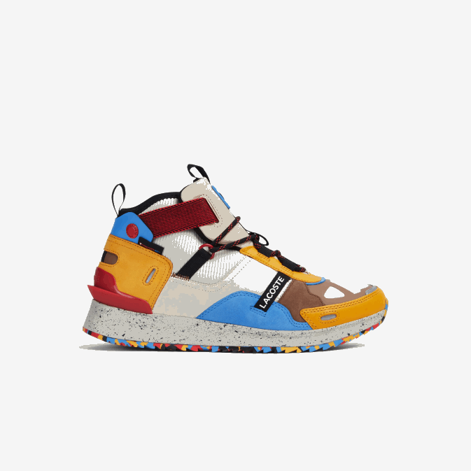 blanc cassé et marron ow8 V6HV1848 Hommes Lacoste chaussures outdoor en cuir et synthétique run breaker