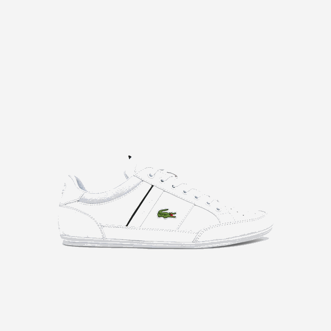 blanc et noir 147 V6HV1724 Hommes Lacoste baskets chaymon en synthétique et cuir