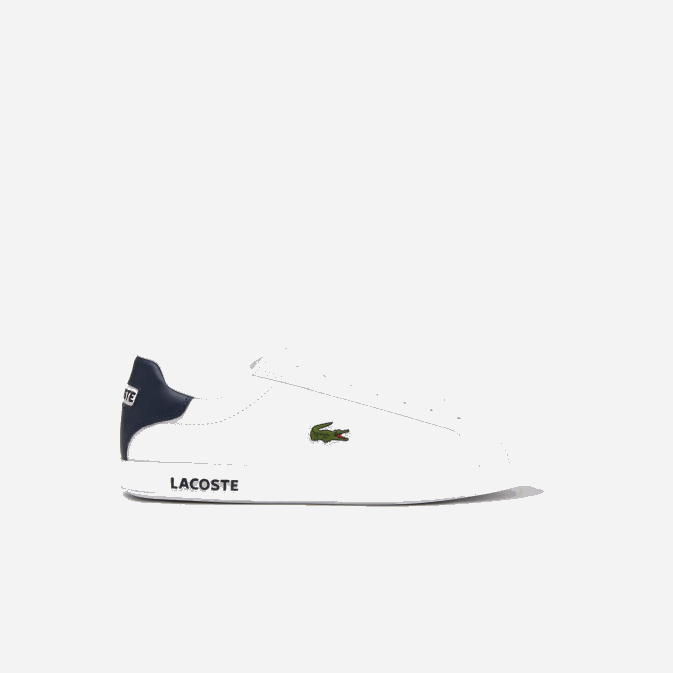 blanc & marine 042 V6HV1912 Hommes Lacoste baskets graduées en cuir