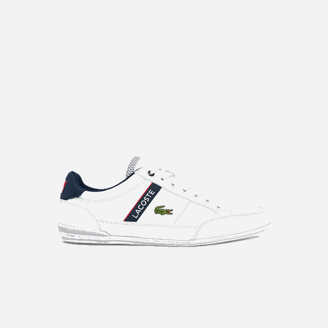 blanc/marine & rouge 407 V6HV1791 Hommes Lacoste baskets chaymon en textile et synthétique