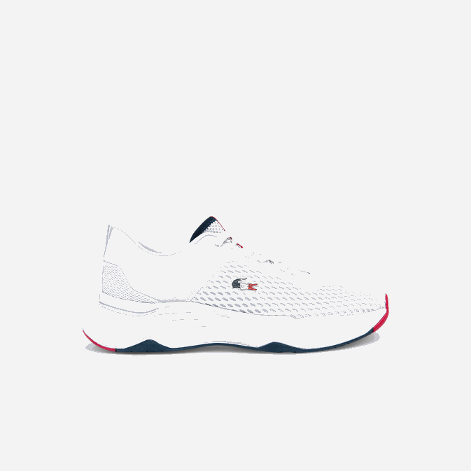 blanc/marine & rouge 407 V6HV1861 Hommes Lacoste baskets en textile texturé court drive