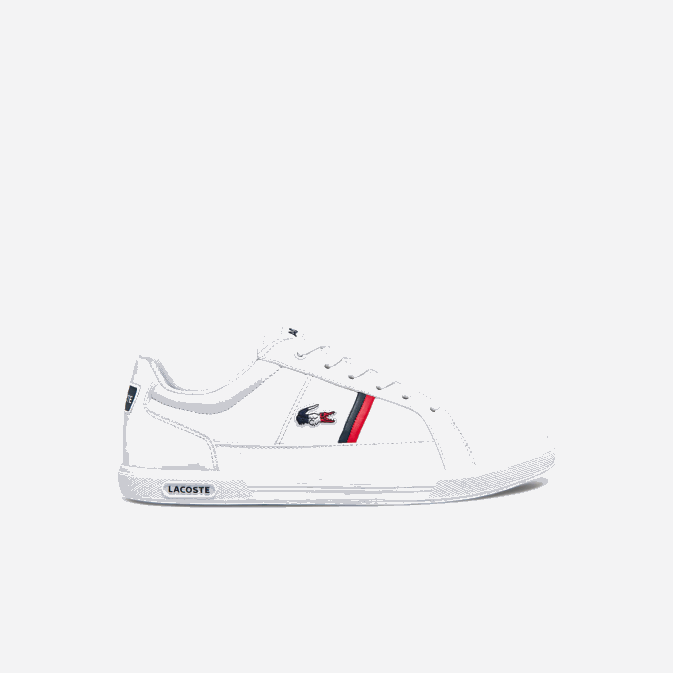 blanc/marine & rouge 407 V6HV1876 Hommes Lacoste baskets en cuir et synthétique europa tricolore