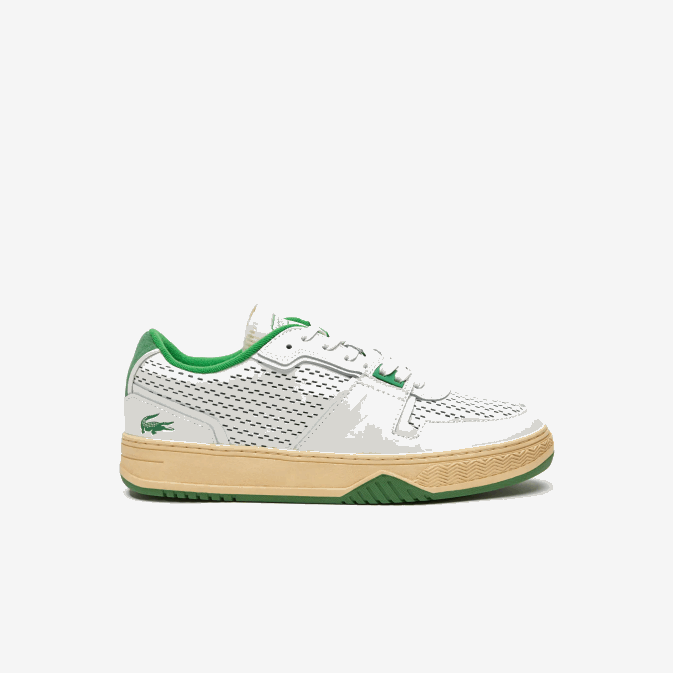 blanc/vert 082 V6HV1745 Hommes Lacoste baskets pop à talon en cuir l001
