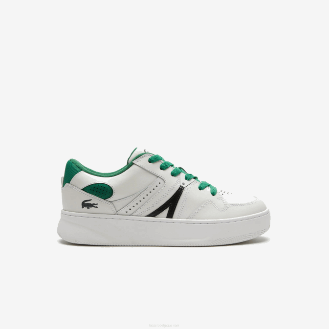 blanc/vert 082 V6HV1818 Hommes Lacoste baskets l005 en cuir