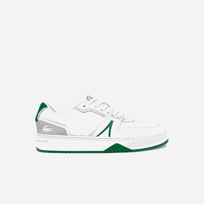blanc/vert 082 V6HV1840 Hommes Lacoste baskets en cuir l001