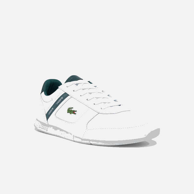 blanc & vert foncé 1r5 V6HV1700 Hommes Lacoste baskets en cuir et textile menerva sport