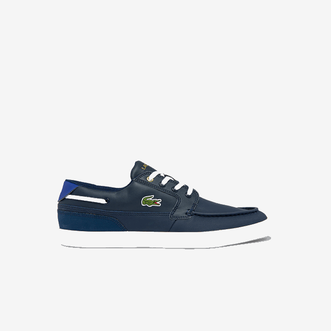 marine et blanc 092 V6HV1803 Hommes Lacoste chaussures bateau bayliss deck en cuir et synthétique