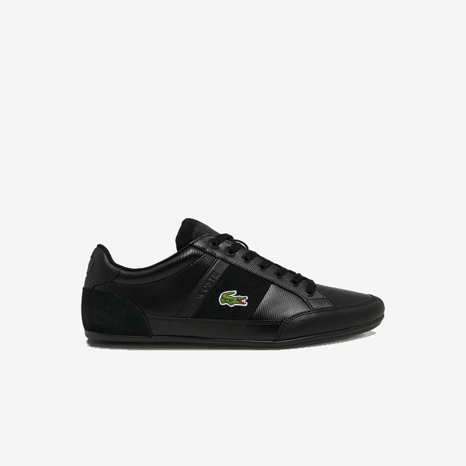 noir 02h V6HV1807 Hommes Lacoste baskets ton sur ton en cuir et synthétique chaymon bl