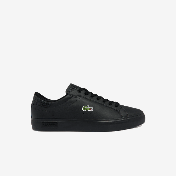 noir 02h V6HV1846 Hommes Lacoste baskets en cuir bruni powercourt