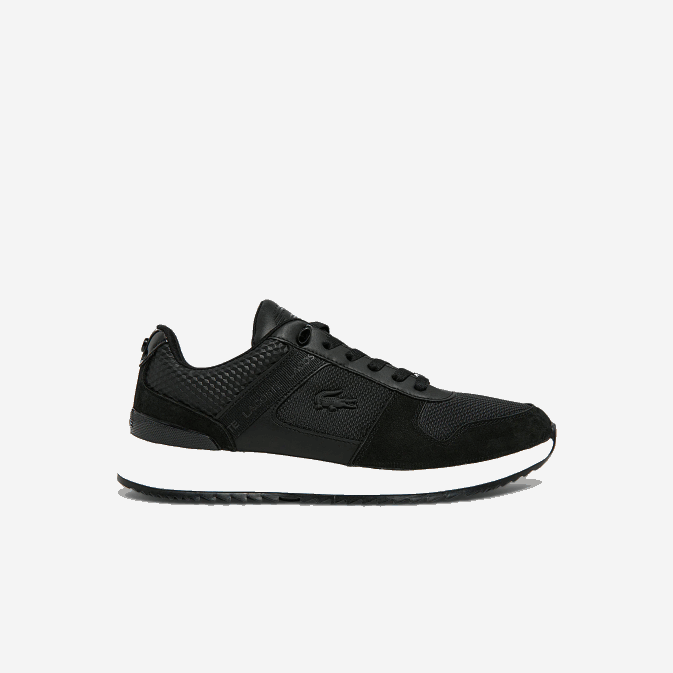 noir 02h V6HV1906 Hommes Lacoste baskets jogger 2.0 en cuir