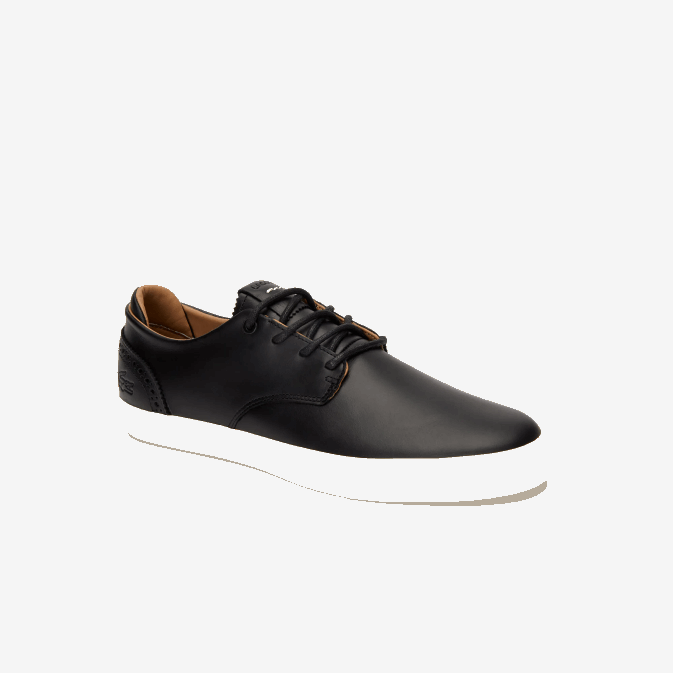 noir et blanc cassé 454 V6HV1718 Hommes Lacoste baskets esparre club en cuir