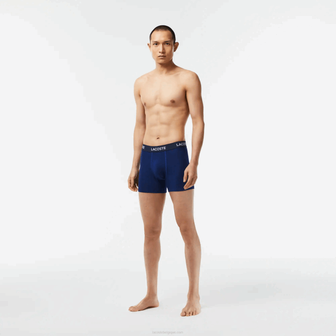 bleu marine f9f V6HV1398 Hommes Lacoste lot de 5 boxers taille logo