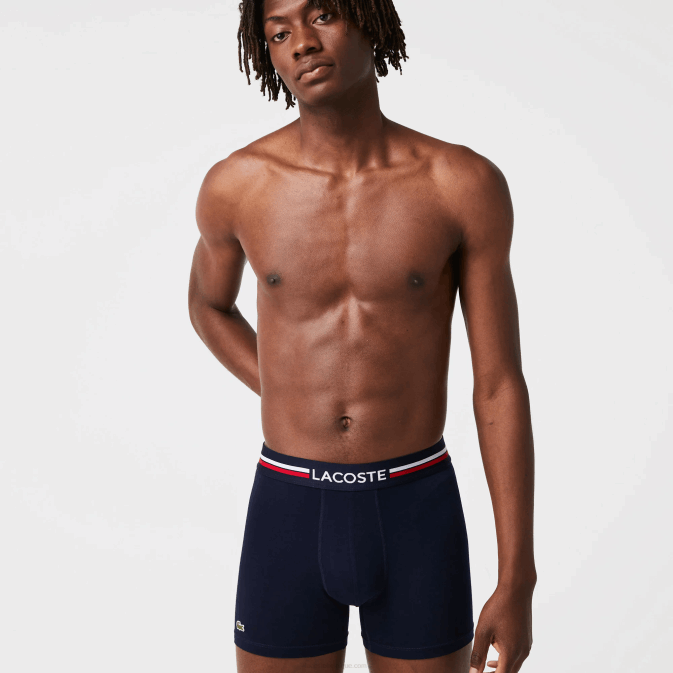 bleu marine gris rouge chine w34 V6HV1420 Hommes Lacoste Lot de 3 boxers longs en coton