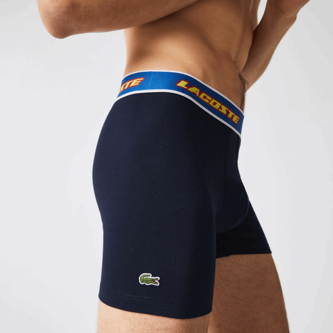 bleu marine rouge blanc bleu lnz V6HV1565 Hommes Lacoste lot de 3 boxers à taille contrastante