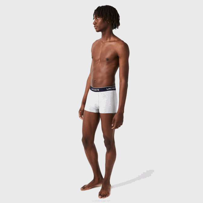gris chiné cca V6HV485 Hommes Lacoste lot de 3 boxers casual