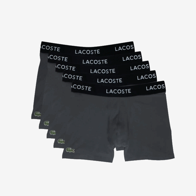 gris xb4 V6HV1400 Hommes Lacoste lot de 5 boxers taille logo